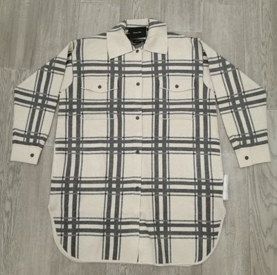 Massimo Dutti Front Button Full Sleeves Plaid Cardigan | New
