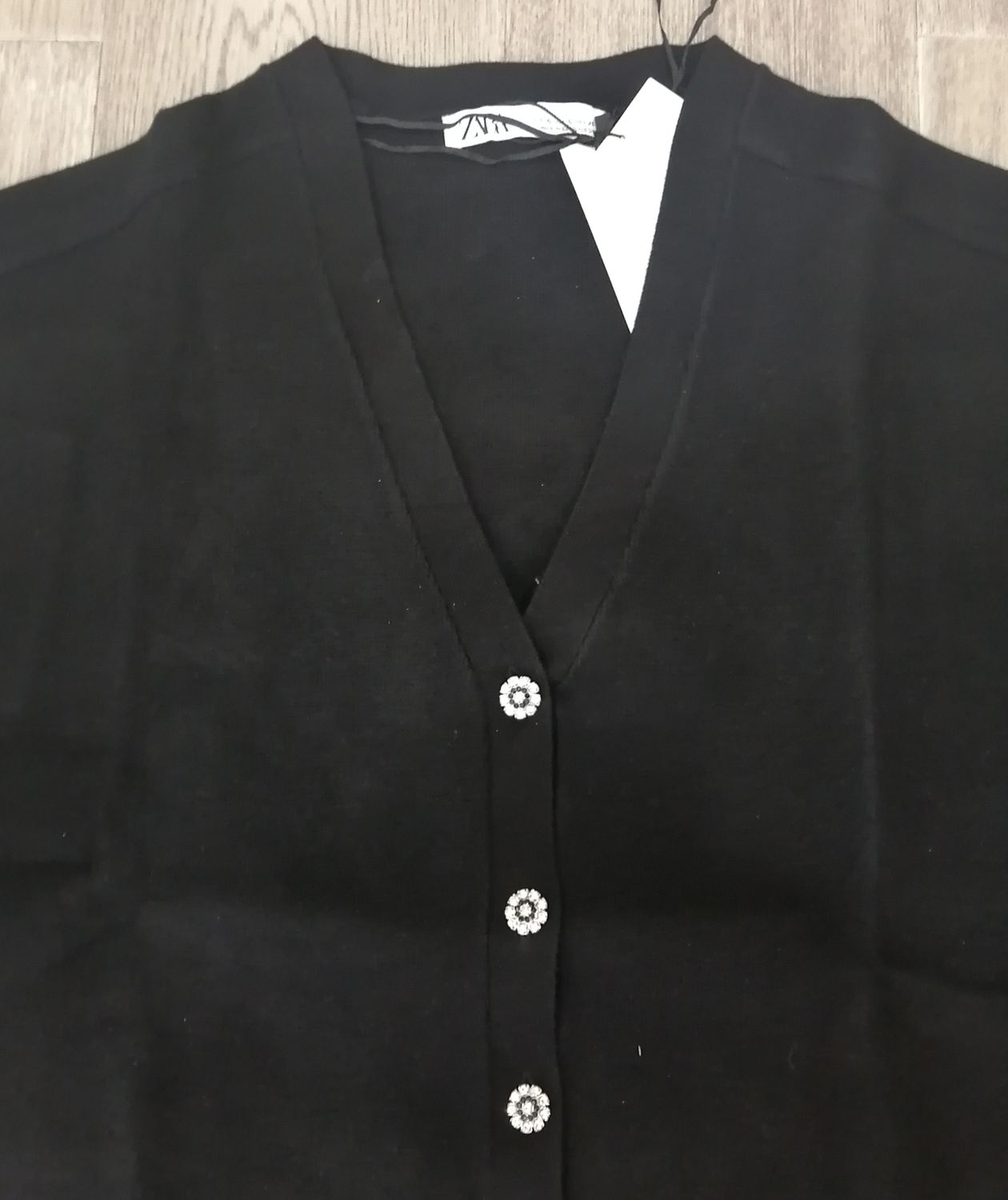 ZARA Silver Jewel  Button Cardigan | New