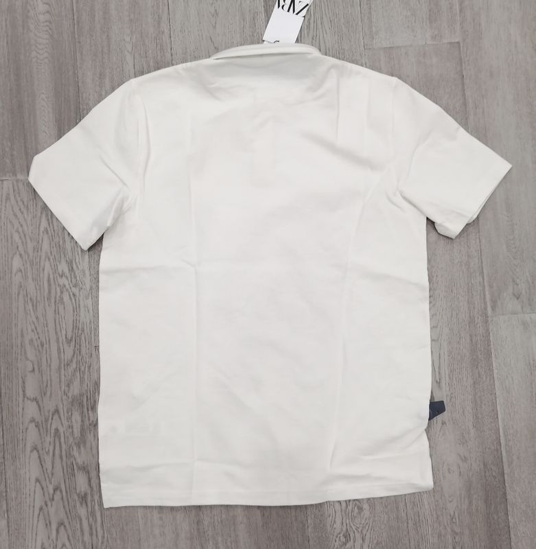ZARA Men's Polo Shirt – Off-White – 100% Cotton – New