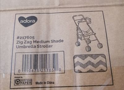 Medium Shade Umbrella Stroller with Zig Zag Teal Pattern | New In Box