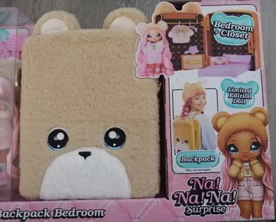 3-in-1 Backpack Bedroom Toy Set - Bear Motif | New In Box