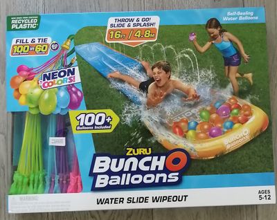 Bunch O Balloons 16 ft Water Slide Wipeout With 100 Balloons | New In Box