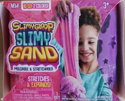 SLIMYSAND by Horizon Group USA, 1.5 Lbs of Stretchable, Expandable, Moldable Cloud Slime, Non Stick, Slimy Play Sand in A Reusable Bucket, Purple- A Sensory Activity | 765940399217