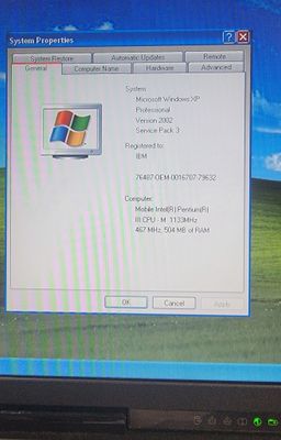 IBM ThinkPad R31 | Pentium III 1.13 GHz | 504MB RAM | 30GB HDD | 14.1" Display | VGA | Parallel Port | PS/2 | 2x USB | Windows XP Pro (Licensed) | Model: 2656-E5U