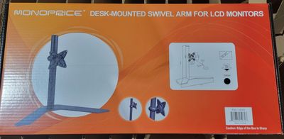 Monoprice Adjustable Tilting SINGLE Desk Mount Bracket for LCD LED (Max 33Lbs, 10~23) | MCD-T7 | PID: 5970 | NEW | 844660059707