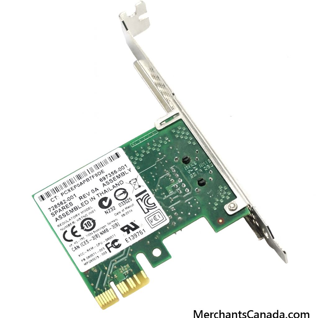 HP PCI-E 1X Gigabit network card | Single Port | 728562-001 | 697356-001