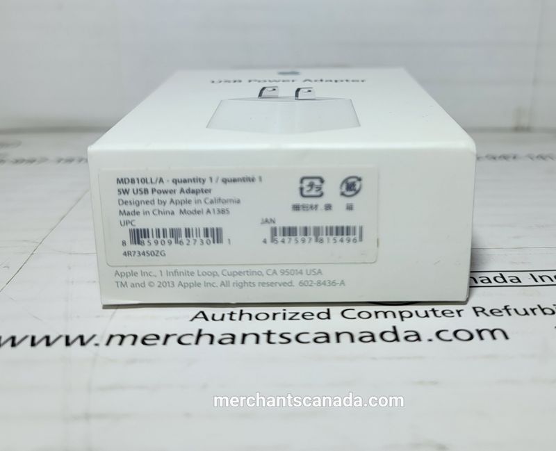 Apple 5W USB Power Adapter – Genuine – A1385 – MD810LL/A – New