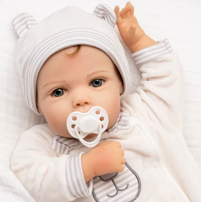 Paradise Galleries Peek-A-Boo 21" Realistic Baby Doll by Jannie de Lange – Two Outfits – New in Box
