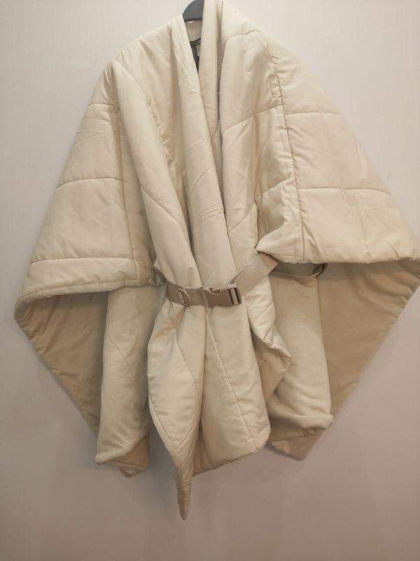 ZARA Women's Water-Repellent Puffer Poncho – Beige / Sand