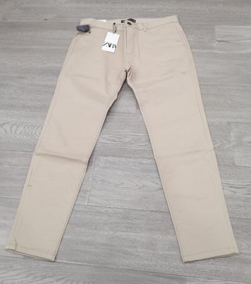 ZARA Men's Skinny Comfort Fit Pants – Beige – New