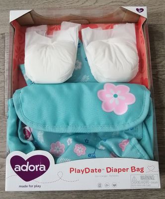 Adora Play Date Diaper Bag with Accessories – Blue – New in Box (Item #29307)