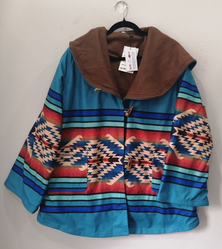 Beth Dutton Yellowstone Blue Hooded Fleece Poncho Coat