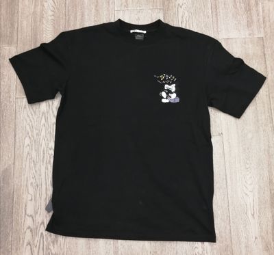 T-shirt ZARA pour homme à imprimé Mickey Mouse – Noir – 100% coton – Neuf