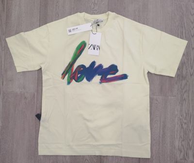 ZARA Men's T-Shirt – Lime – 100% Cotton – New ZARA Men's T-Shirt – Lime – 100% Cotton – New