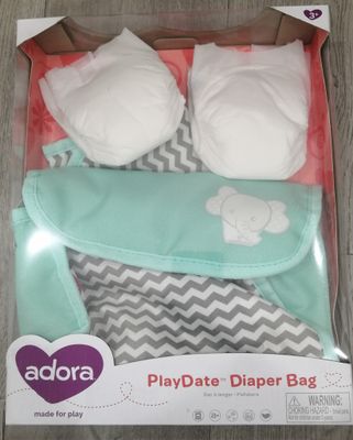 Adora Play Date Zig Zag Diaper Bag with Accessories – New in Box (Item #217604) Adora Play Date Zig Zag Diaper Bag with Accessories – New in Box (Item #217604)