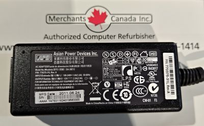 Asian Power Devices APD​ AC Adapter​ | DA-30E12 | 770375-31L Rev. A | 100-240V-1.0A 50-60Hz | 12V 2.5A | New