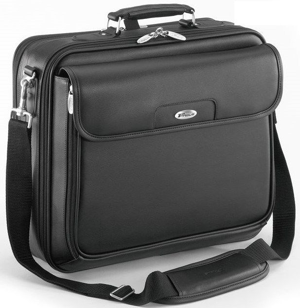 Targus CLN05 Leather Clamshell Laptop Briefcase – Fits laptops up to 15.4" – Black – New / used