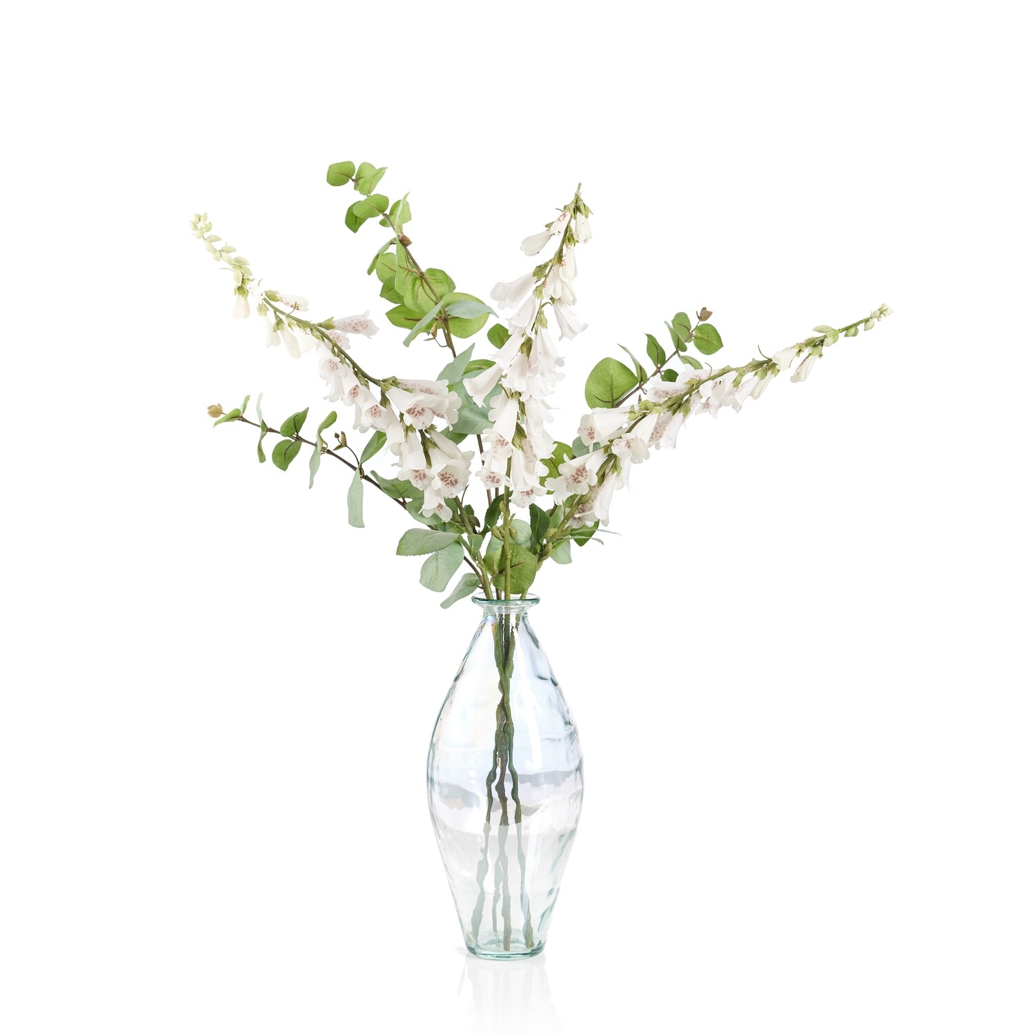 Foxglove and Eucalyptus in a Lustre Bottle Vase Foxglove and Eucalyptus in a Lustre Bottle Vase