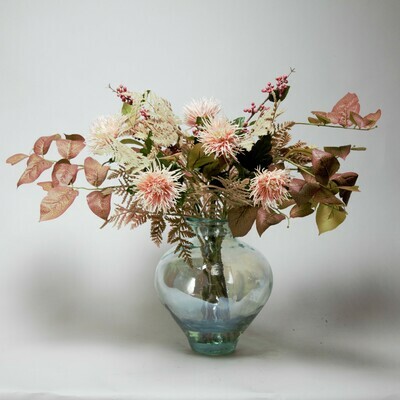 Chrysanthemum, Berry and Autumnal Foliage in a Coastal Lustre Vase Chrysanthemum, Berry and Autumnal Foliage in a Coastal Lustre Vase