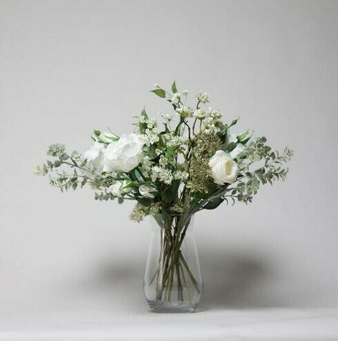 Rose, Jasmine and Buddlea in a Waisted Vase Rose, Jasmine and Buddlea in a Waisted Vase