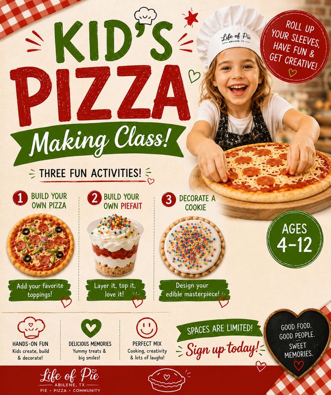Kid's Pizza Making Class June 27