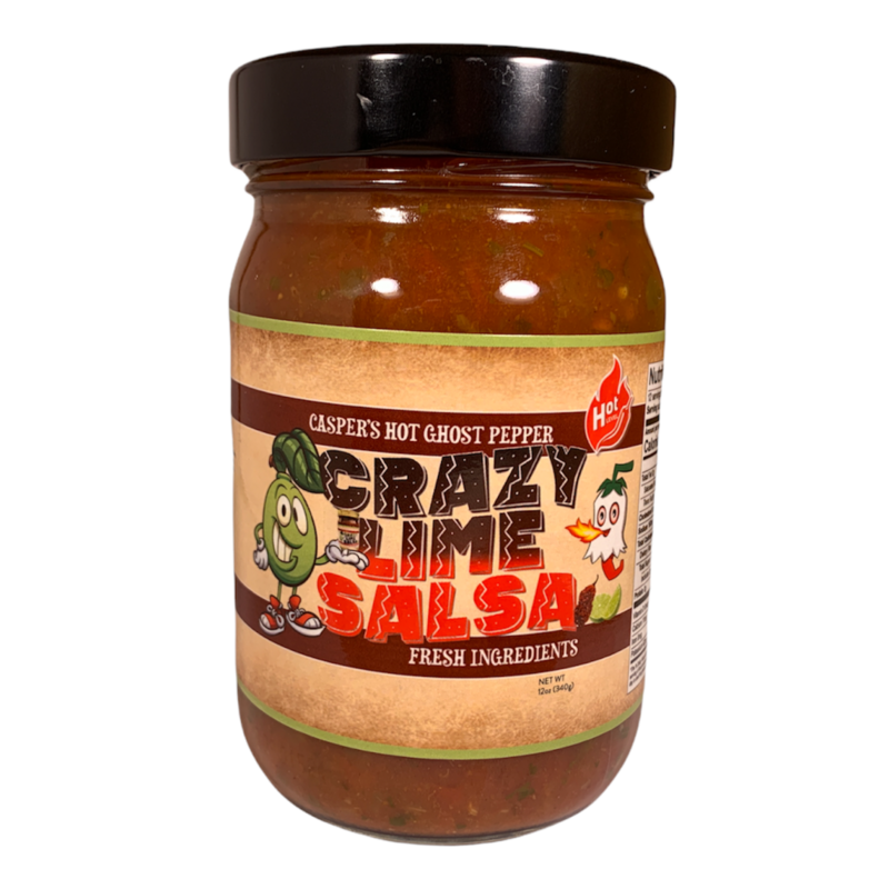 12 Oz Hot Ghost Pepper Crazy Lime Salsa