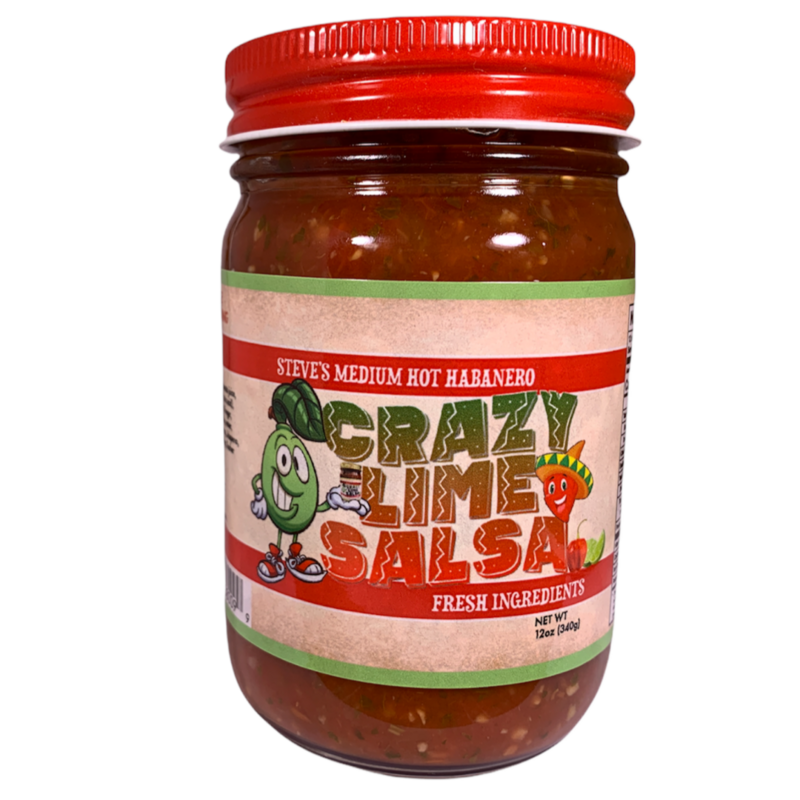 12 Oz Medium Hot Habanero Crazy Lime Salsa