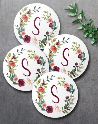 Floral Wreath Coaster Set (4)