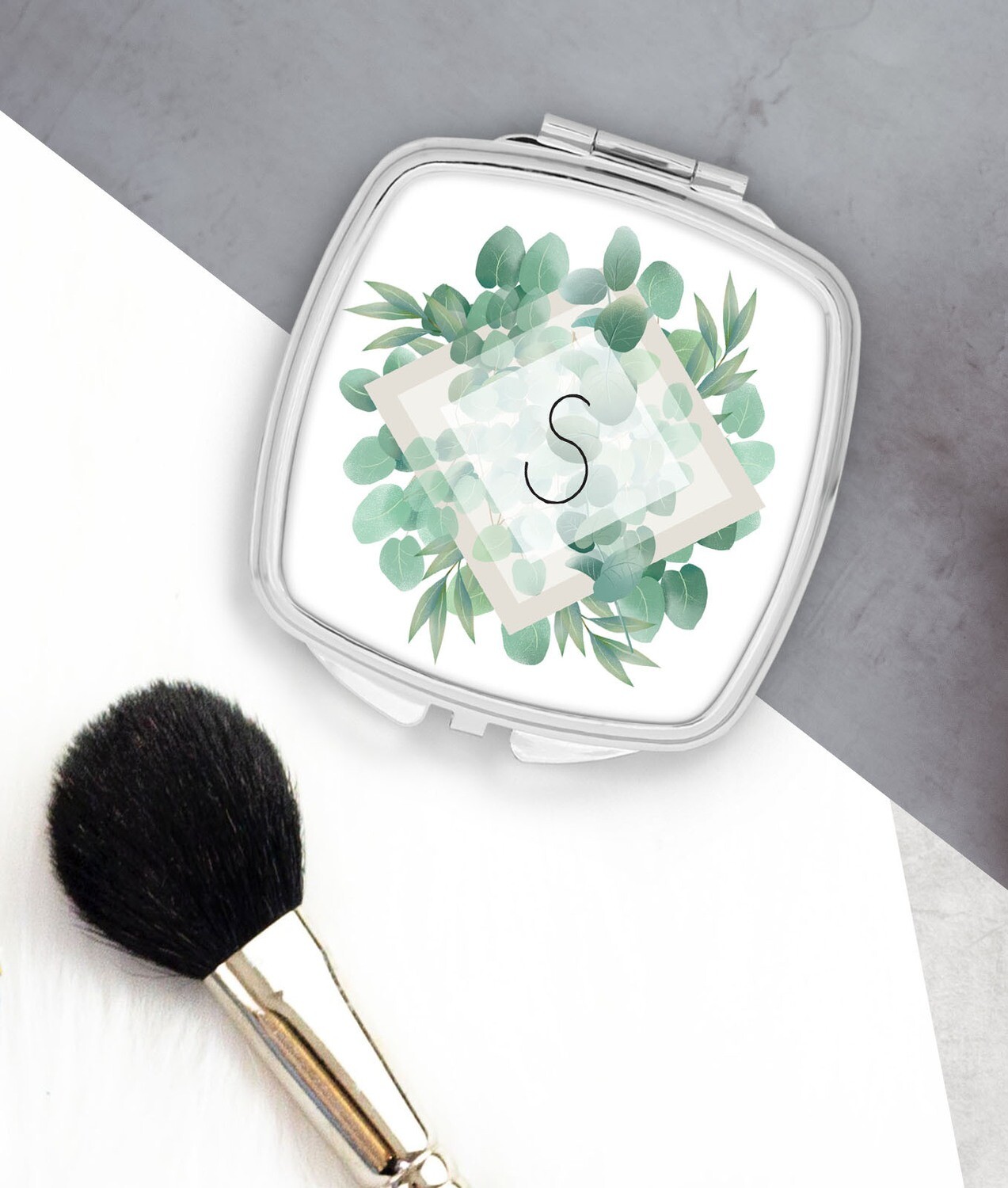 Personalized Eucalyptus Pocket Mirror