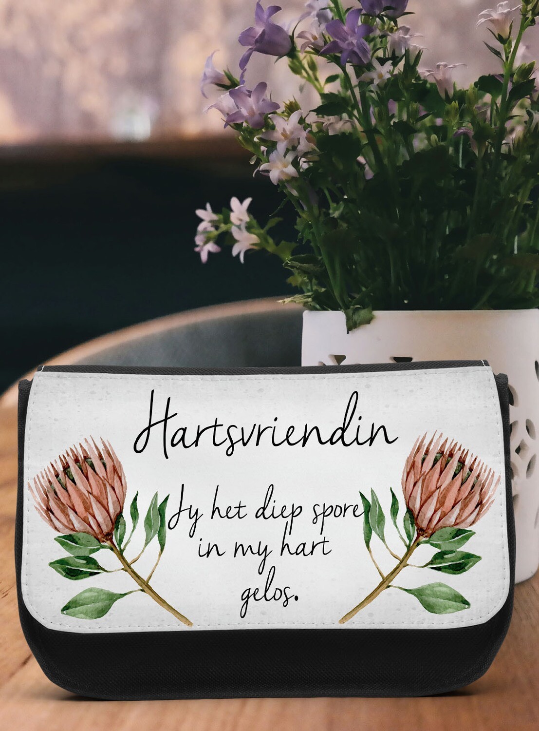 Personalized Protea Make-up Bag
