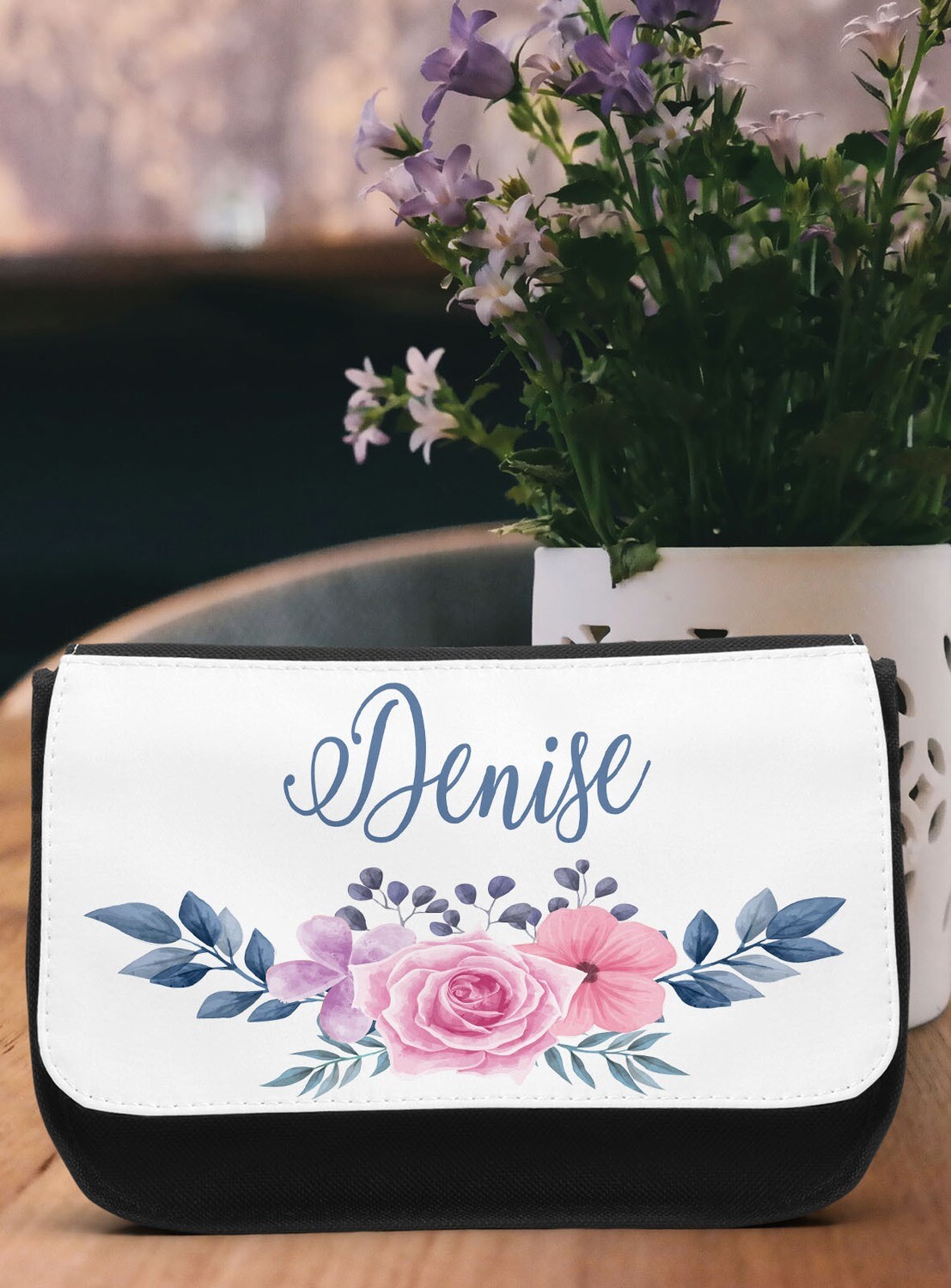 Personalized Floral Make-up Bag