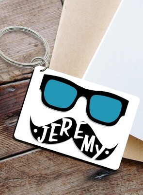 Personalized Hipster Keyring