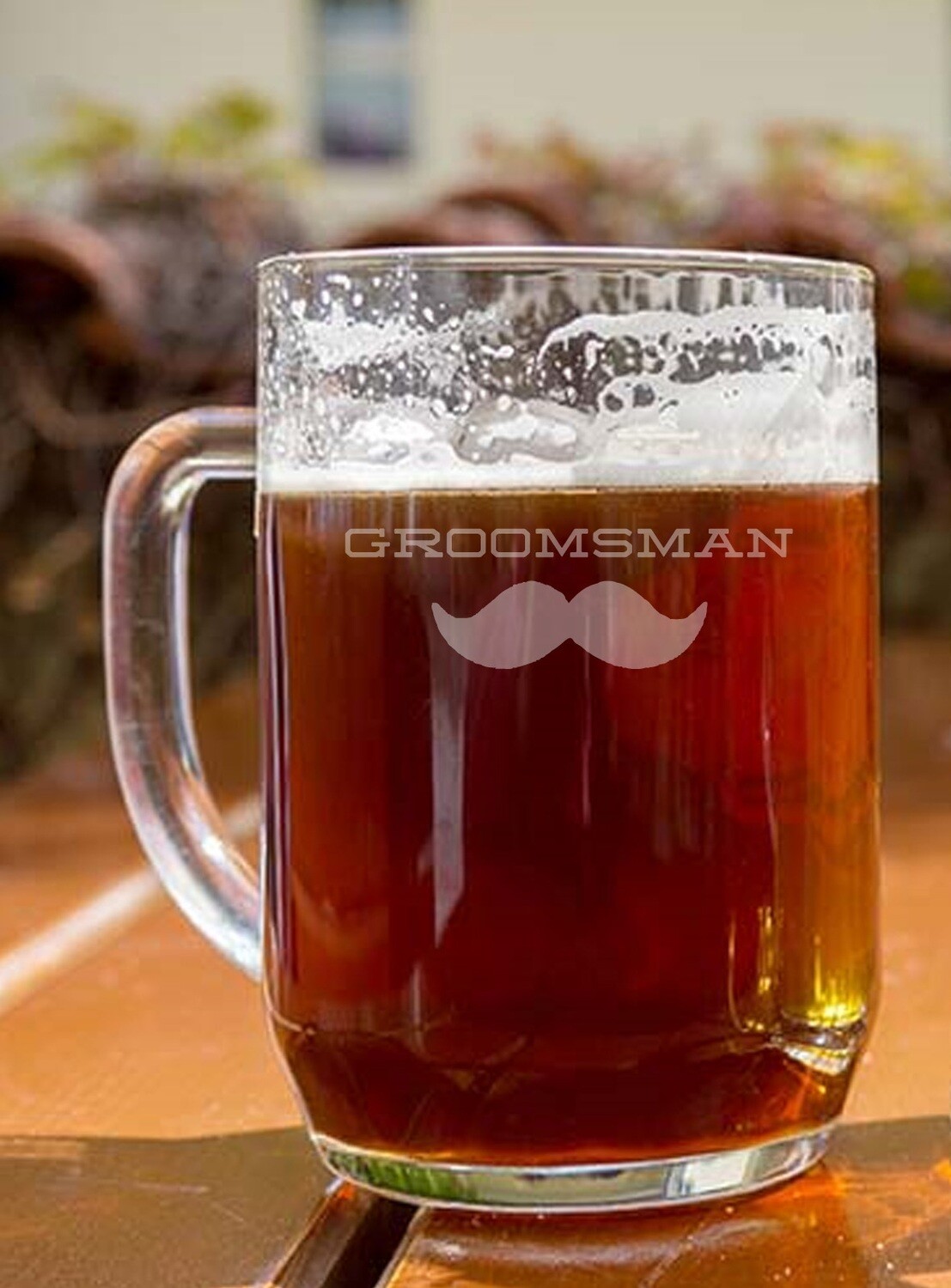 Personalized Groomsman Mustache Beer Mug