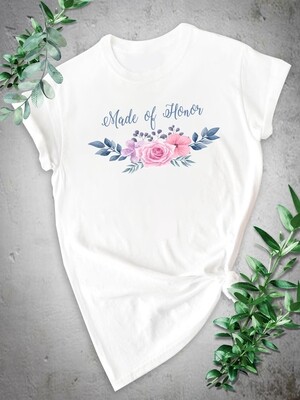Personalized Pink Floral Bridesmaid Tshirt