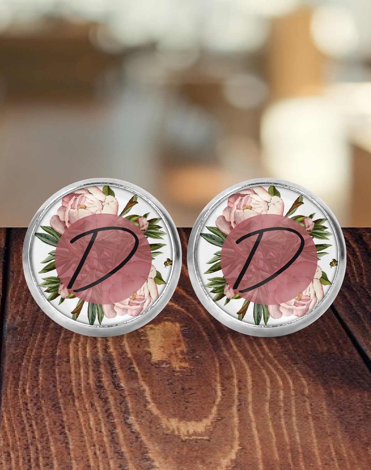Personalized Pink Bridesmaid Earrings