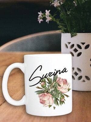 Personalized Floral Bridesmaid Mug