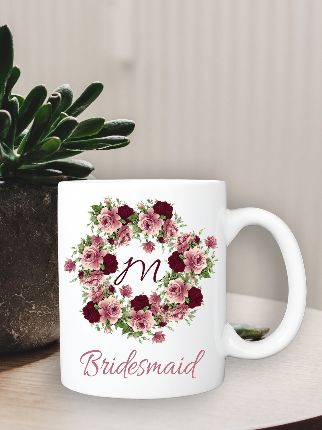 Personalized Roses Bridesmaid Mug