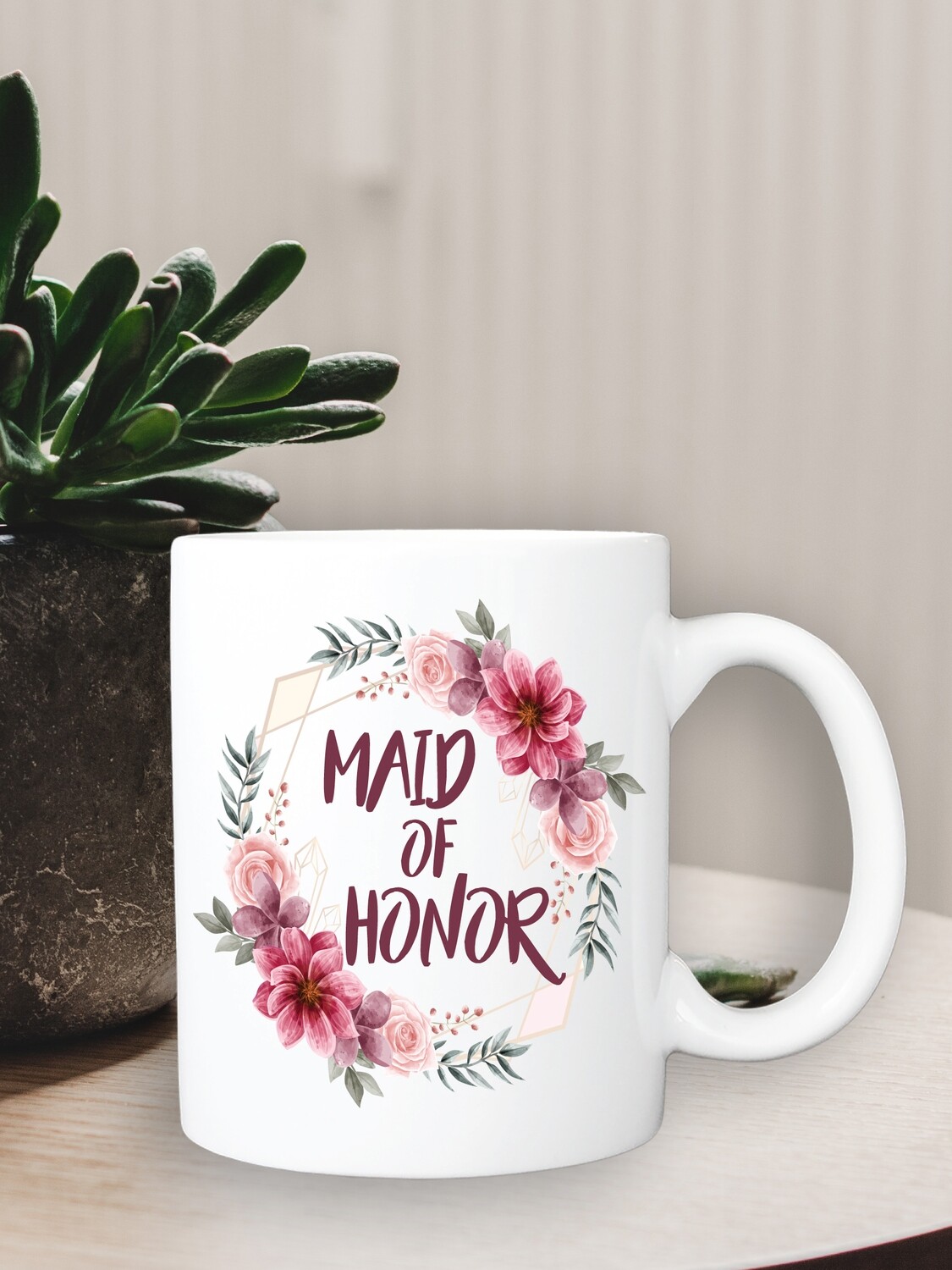 Personalized Wreath Bridesmaid Mug