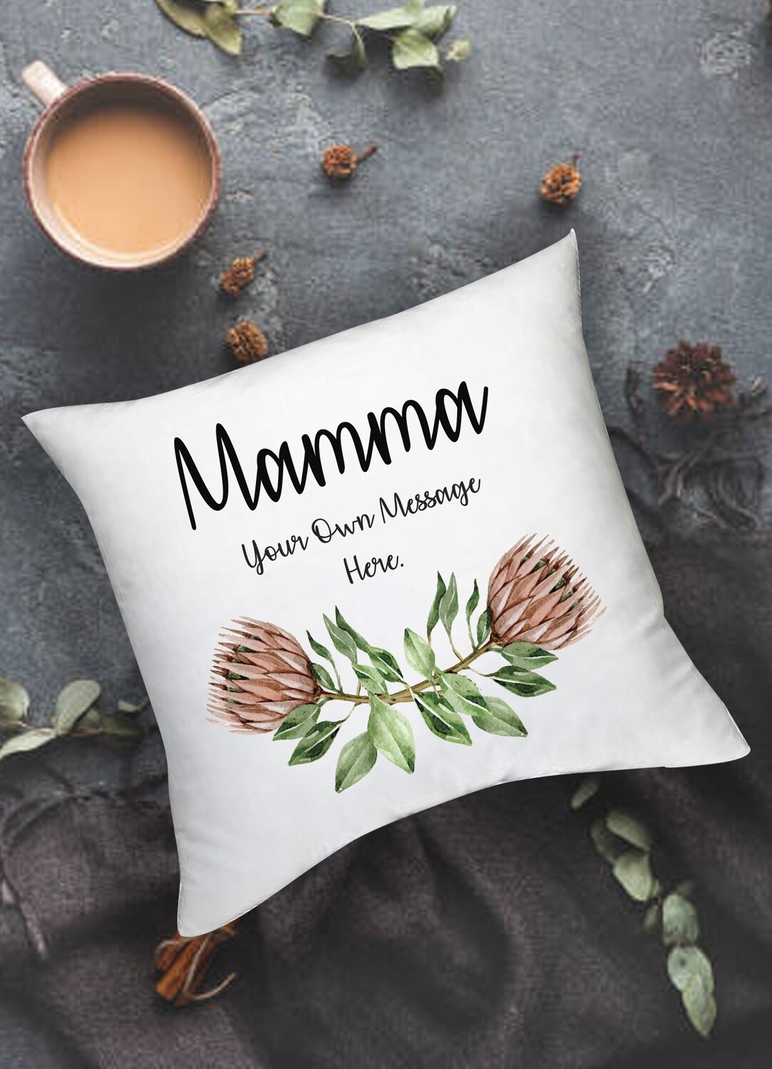 Personalized Protea Scatter Cushion