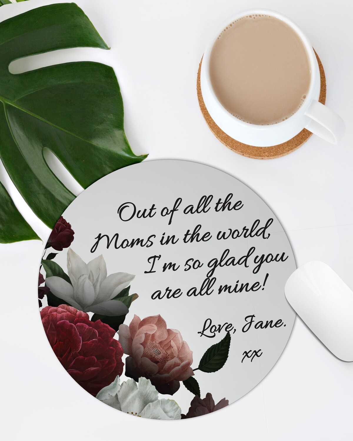 Personalized Floral Mom Mousepad