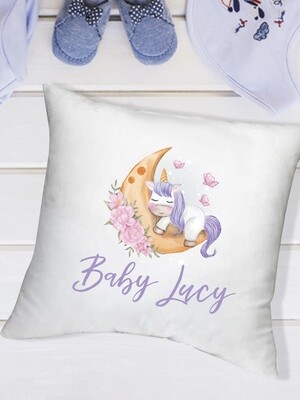 Personalized Unicorn Baby Scatter Cushion