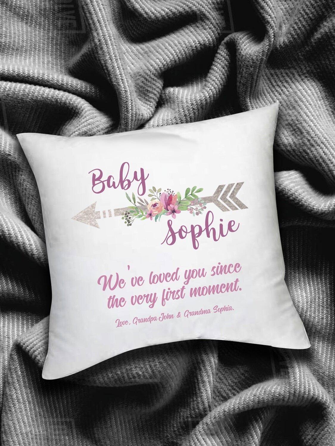 Personalized Arrow Baby Scatter Cushion
