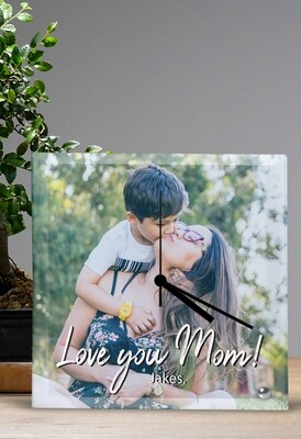 Personalized Photo &amp; Message Glass Clock
