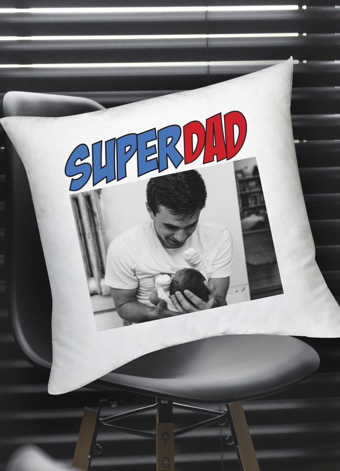 Personalized Super Dad Photo Scatter Cushion