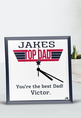 Personalized Top Dad Glass Clock