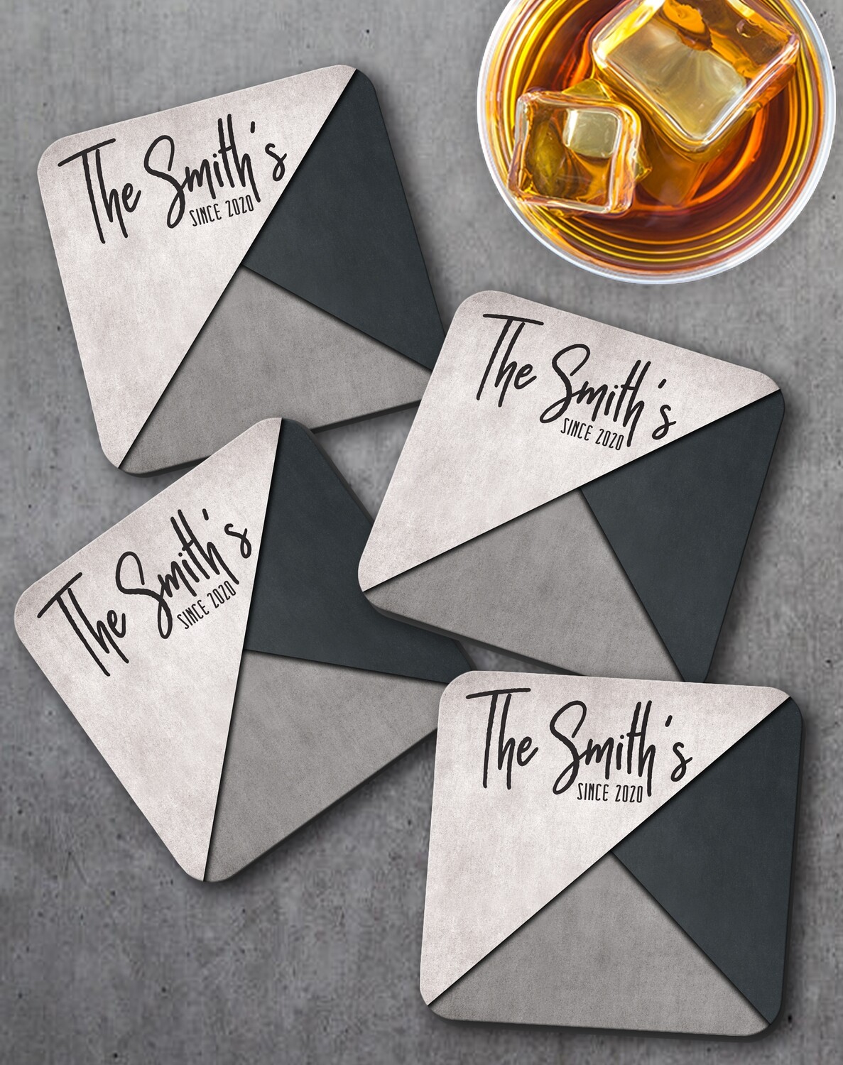 Personalized Modern Family Coaster Set of 4