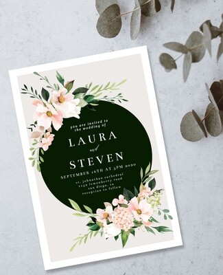 Personalized Floral Wedding Invite &amp; Save The Date