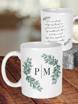 Personalized Eucalyptus Wedding Mug