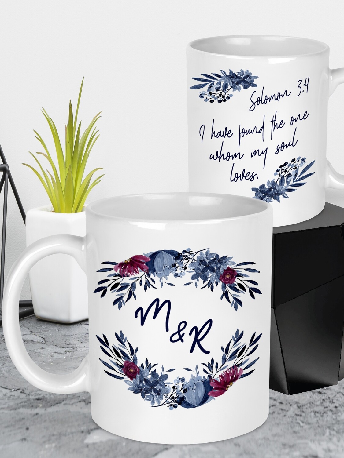 Personalised Wreath Wedding Mug