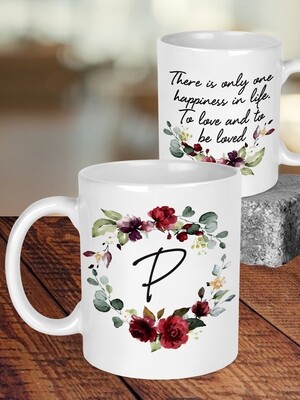 Personalised Floral Wreath Wedding Mug